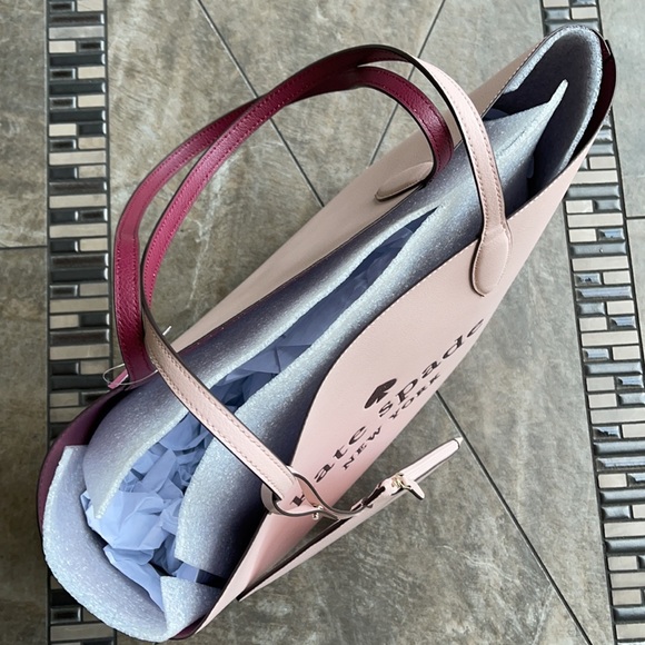 Kate Spade purse and wallet glitter on tote ROSE SMOKE reversible - Picture 5 of 13